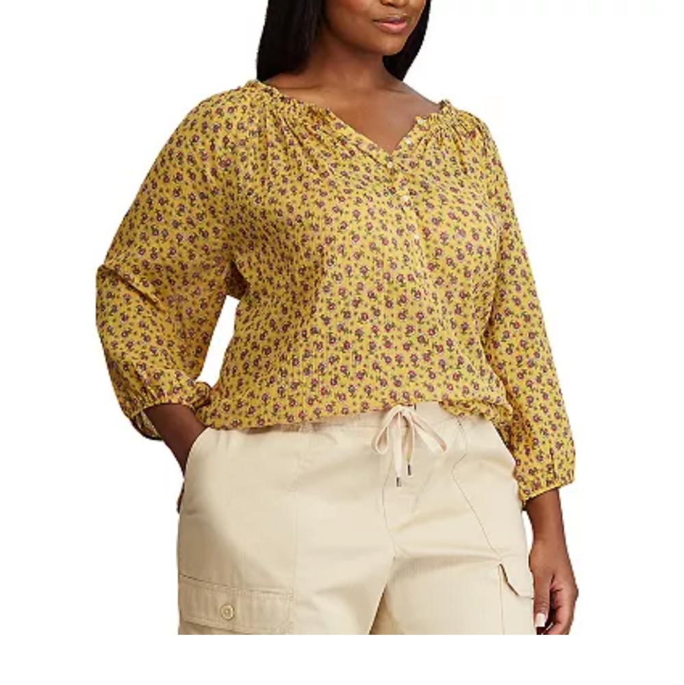 Chaps Floral Plus Size Top